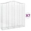vidaXL Arched Gabion Baskets 7 pcs 200x50x200/220 cm Galvanised Iron