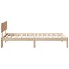 vidaXL Bed Frame with Headboard Natural 90 x 190 cm Solid Pine Wood