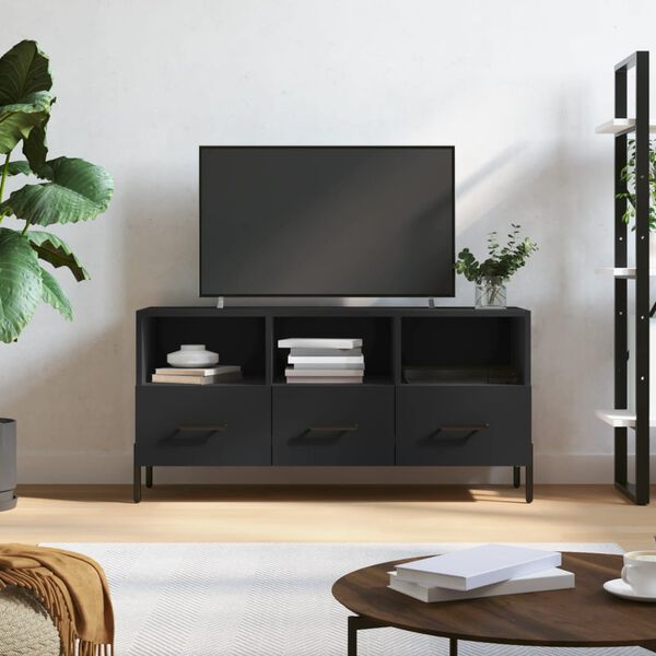 vidaXL TV Cabinet Black 102x36x50 cm Engineered Wood