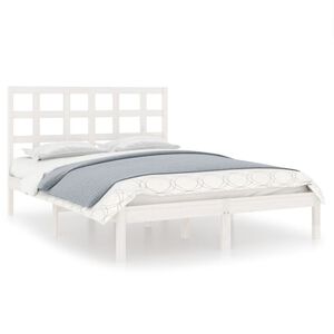 vidaXL Bed Frame without Mattress White 150x200 cm King Size Solid Wood