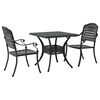 vidaXL Garden Table Set 3 pcs Black Cast Aluminium