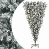 vidaXL Upside-down Artificial Hinged Christmas Tree 120 cm 150 LEDs