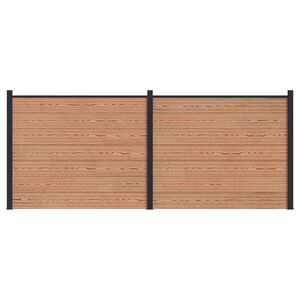 vidaXL Fence Panel 2 pcs WPC and Aluminium Brown