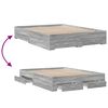 vidaXL Bed Frame with Drawers without Mattress Grey Sonoma 140x200 cm