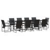 vidaXL Garden Dining Set 11 pcs Black Steel