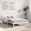 vidaXL Bed Frame with Headboard White 120 x 200 cm Solid Pine Wood