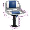 vidaXL Boat Seat with Pedestal Height Adjustable 360&deg; Rotatable