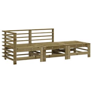 vidaXL 3 Piece Garden Lounge Set Impregnated Wood Pine
