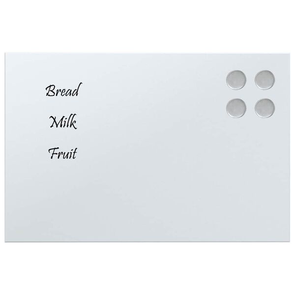 vidaXL Wall-mounted Magnetic Board White 40x30 cm Tempered Glass