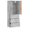 vidaXL Highboard Concrete Grey 69.5x34x180 cm Engineered Wood