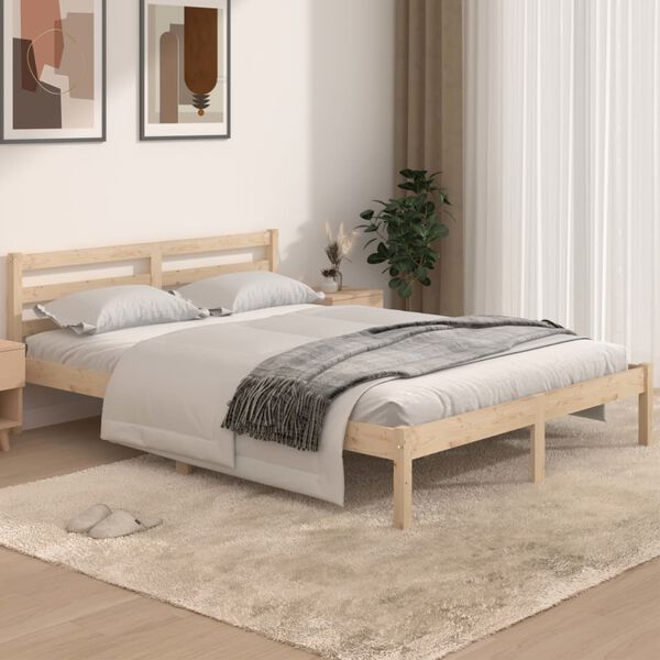 vidaXL Bed Frame without Mattress Solid Wood Pine 140x190cm