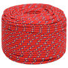 vidaXL Boat Rope Red 10 mm 500 m Polypropylene