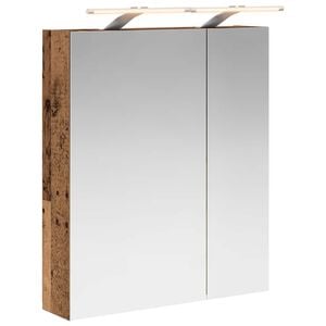 vidaXL Bathroom Mirror Cabinet with Shelf Old Wood 60 x 14.5 x 70 cm