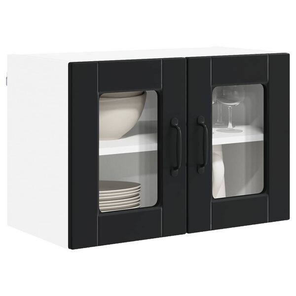 vidaXL Kitchen Cabinet 2 pcs Black 60 x 31 x 40 cm Engineered Wood