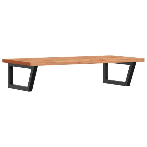 vidaXL Basin Shelf Wall Mounted Steel and Solid Wood Beech
