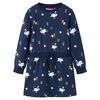 vidaXL Kids'Dress with Long Sleeves Navy 128