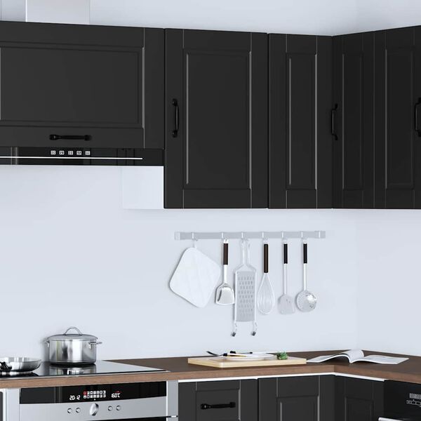 vidaXL Kitchen Wall Cabinet&nbsp;Porto Black Engineered Wood