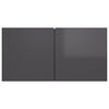 vidaXL 6 Piece TV Cabinet Set High Gloss Grey Engineered Wood
