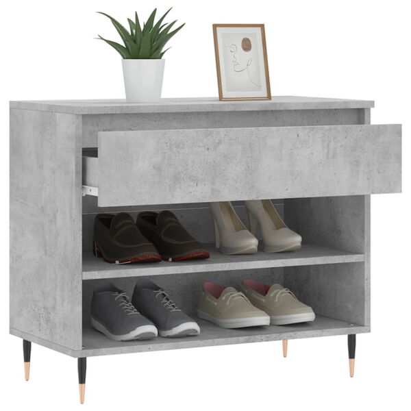 vidaXL Shoe Cabinet Concrete Grey 70x36x60 cm Engineered Wood