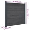 vidaXL Fence Panel Set Grey 872x186 cm WPC