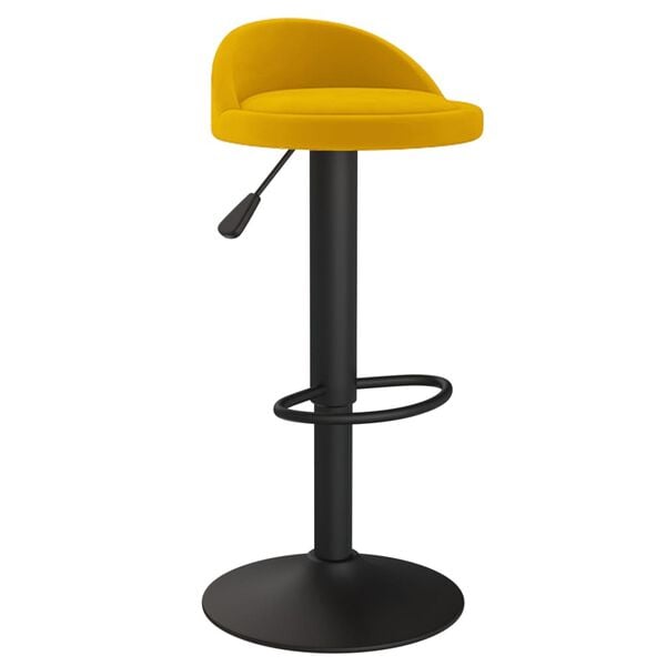 vidaXL Bar Stools 2 pcs Yellow Velvet