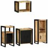 vidaXL Bathroom Furniture Set 4 pcs Brown and Black Solid Mango Wood