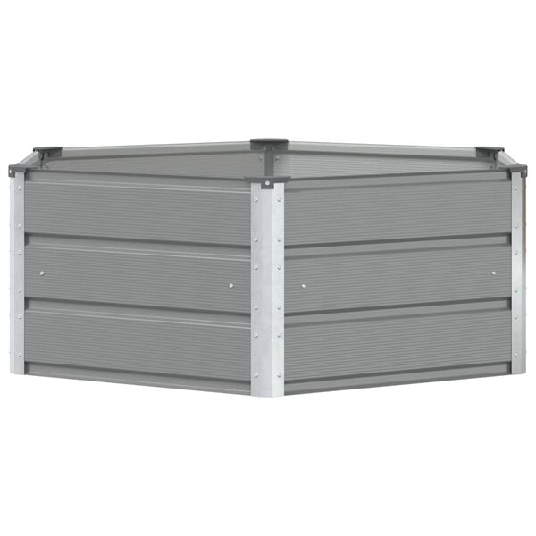 vidaXL Planter Light Grey 129 x 129 x 45 cm Steel