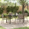 vidaXL Garden Dining Set with Cushion 5 pcs Grey Poly Rattan