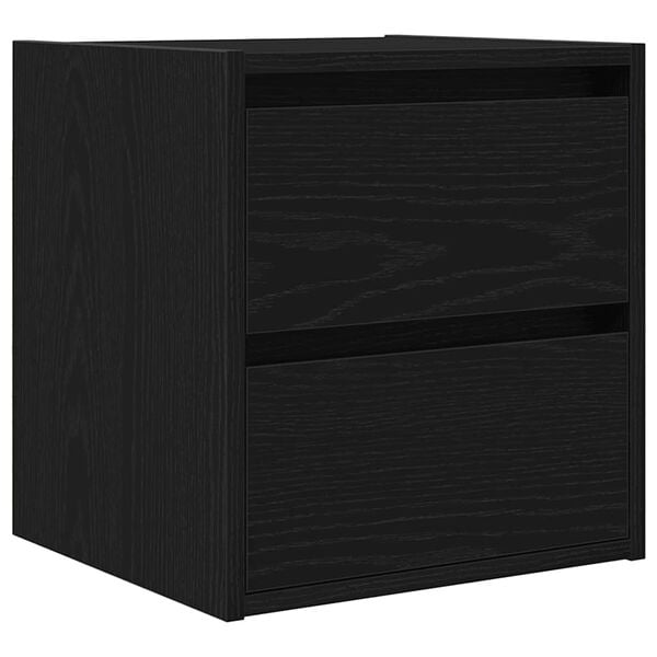 vidaXL Wall-mounted Bedside Cabinet Black Oak 38x34x40 cm