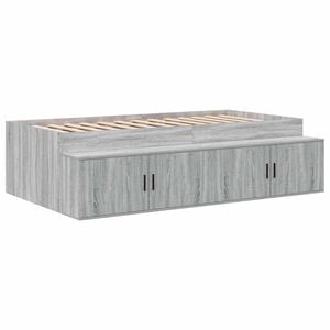 vidaXL Bed Frame with Drawer Grey Sonoma 70 x 190 cm Engineered Wood