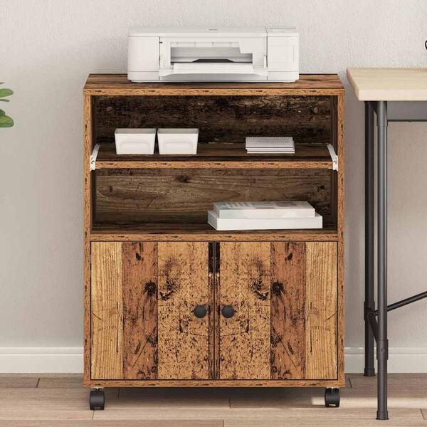 vidaXL Printer Stand Old Wood 60 x 48 x 74 cm Engineered Wood