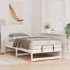 vidaXL Bed Frame White 90 x 190 cm Solid Pine Wood