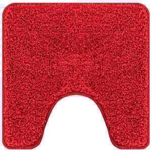 vidaXL Anti-slip Bath Mat with Toilet Cut Red 50 x 50 cm PP