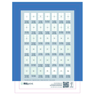 rillprint Self-adhesive Sticker Labels 210x297 mm 500 Sheets White