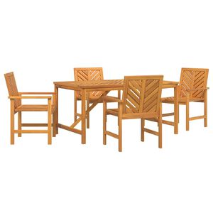 vidaXL Garden Dining Set 5 pcs Brown Solid Acacia Wood