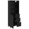 vidaXL Highboard with Drawer Black Oak 69.5 x 34 x 180 cm