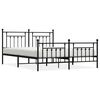 vidaXL Metal Bed Frame without Mattress with Footboard Black 180x200cm