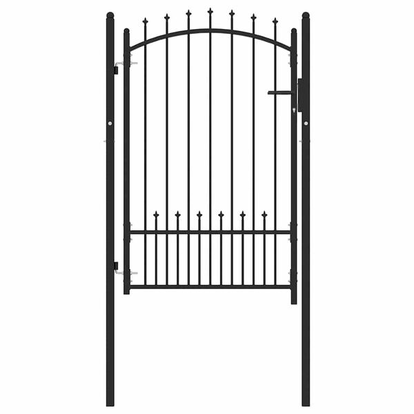 vidaXL Fence Gate with Spikes Black 100 x 150 cm Powder-coated steel
