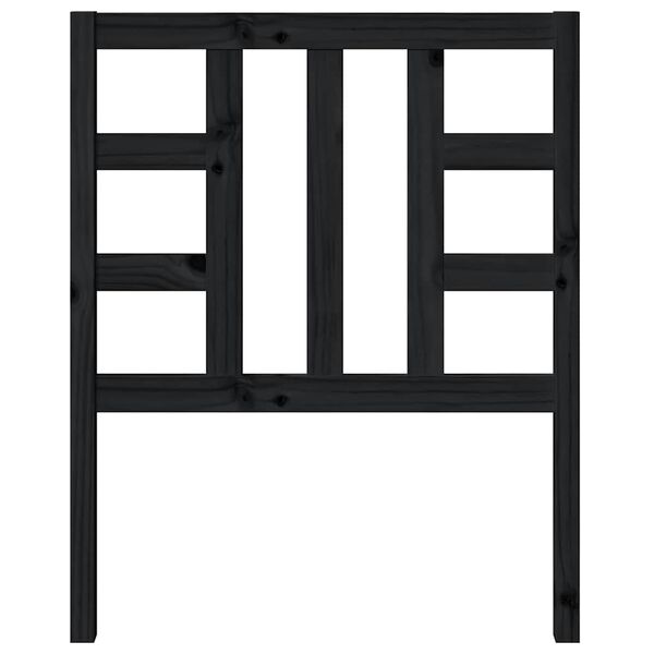 vidaXL Bed Headboard Black 81x4x100 cm Solid Wood Pine