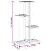 vidaXL 4-Floor Flower Stand 43x22x76 cm White Metal