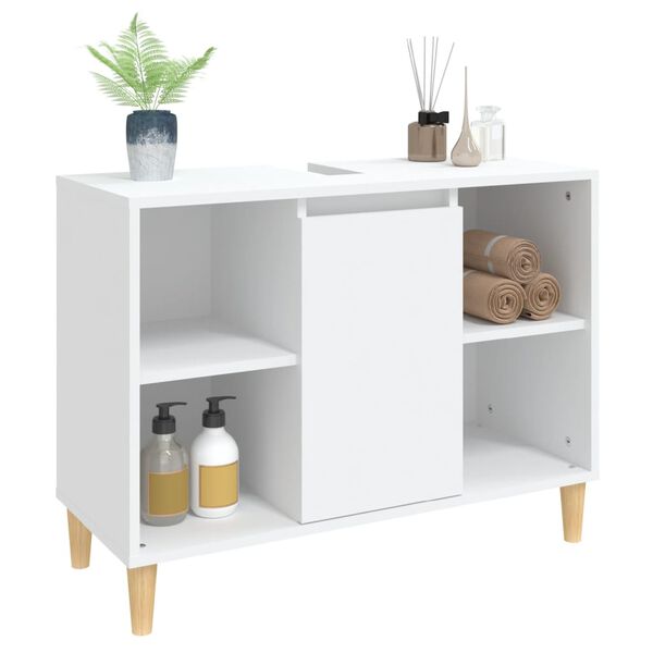 vidaXL Sink Cabinet White 80x33x60 cm Engineered Wood