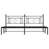 vidaXL Metal Bed Frame without Mattress with Headboard Black 193x203cm