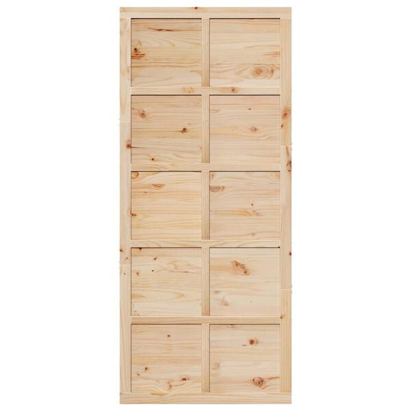 vidaXL Barn Door Brown 90 x 2.5 x 208 cm Solid Pine Wood