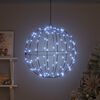 vidaXL Ball with 160 LEDs Cold white 50.5 x 50.5 x 52 cm Metal