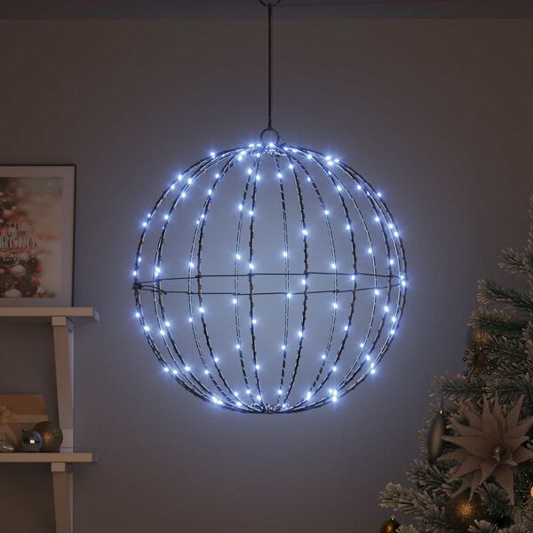 vidaXL Ball with 160 LEDs Cold white 50.5 x 50.5 x 52 cm Metal