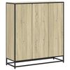 vidaXL Bookcase Sonoma Oak 97.5x33x107.5 cm Engineered Wood and Metal