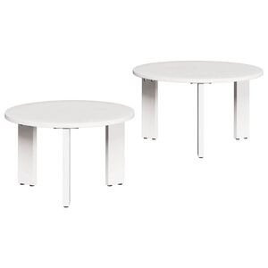 vidaXL Coffee Table 2 pcs White 47.5 x 47.5 x 27 cm Solid Pine wood