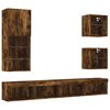 vidaXL 5 Piece TV Wall Units with LED Smoked Oak Engineered Wood