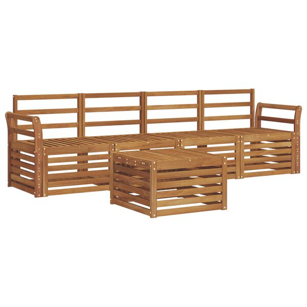 vidaXL Sofa Sets Natural Solid Acacia Wood