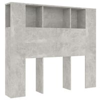 vidaXL Headboard Cabinet Concrete Grey 120x18.5x102.5 cm